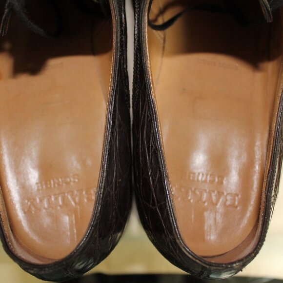 Bally Scribe genuine Alligator Men's dark brown lace ups US size 10 Switzerland - Picture 9 of 10